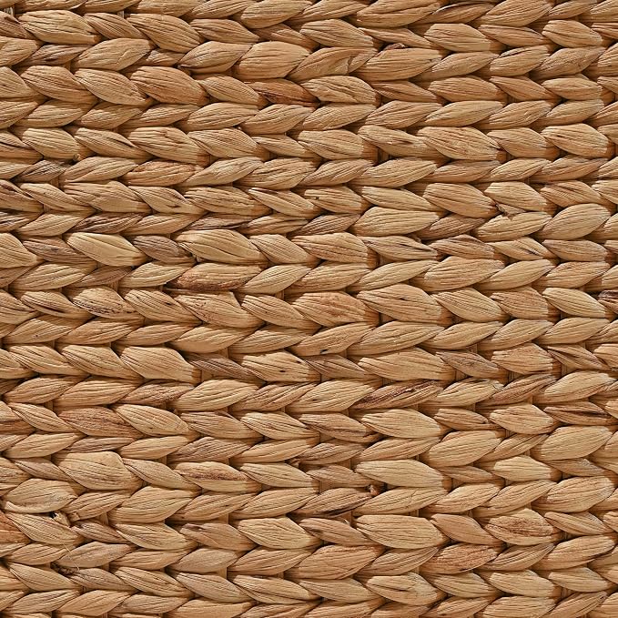 happimess Wilder Hyacinth Storage Baskets with Lids 16", Natural, Set of 2 | Farmhouse Style, Woven Wicker, Built-in Handles, Metal Frame Construction, Nesting For Easy Organization, Rectangular - Image 5