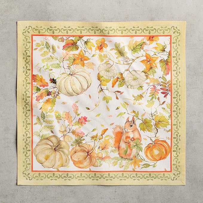 Maison d' Hermine Cloth Napkins Set of 4 Reusable 100% Cotton (20" x 20") | Everyday Square Napkins Cloth Washable Dinner Wedding Restaurant Hotel Kitchen Thanksgiving Christmas - Pumpkin Passion - Image 8