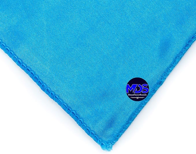 Set of 100 PCS Satin Napkin 12x12 Inch Square, Dinner Table Napkins for Wedding, Bulk Silky Sateen Cloth Napkins for Restaurant Banquet Graduation Birthday Party Decoration - Blue - Image 3