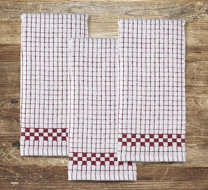 XLNT Highly Absorbent Kitchen Dish Towels 100% Cotton 18x28 inch – Ultra-Thick Dishcloths – Premium Weave for Drying & Cleaning – Soft, Durable & Lint-Free – Pack of 12 Red - Image 7